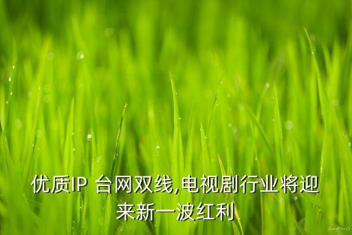 優(yōu)質(zhì)IP 臺網(wǎng)雙線,電視劇行業(yè)將迎來新一波紅利