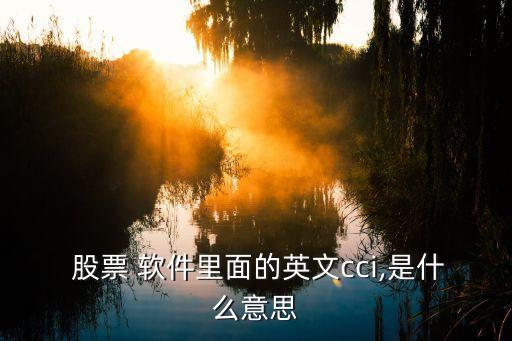 那種股票軟件有CCI指標(biāo),cci股票選股器軟件哪個好