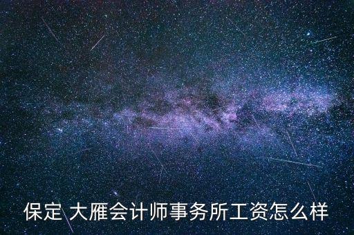 保定 大雁會計師事務所工資怎么樣