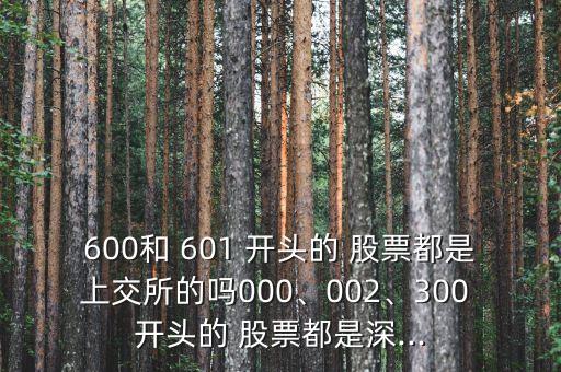 600和 601 開頭的 股票都是上交所的嗎000、002、300 開頭的 股票都是深...