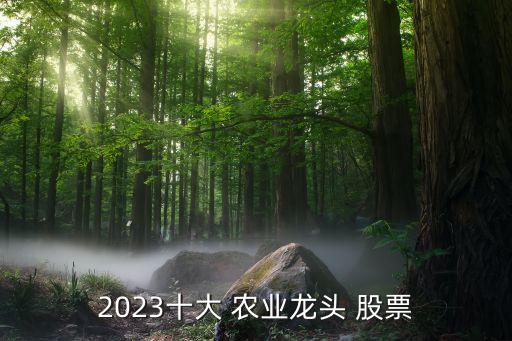 2023十大 農業(yè)龍頭 股票