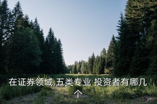 在證券領域,五類專業(yè) 投資者有哪幾個