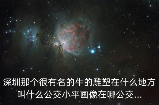 深圳那個很有名的牛的雕塑在什么地方叫什么公交小平畫像在哪公交...