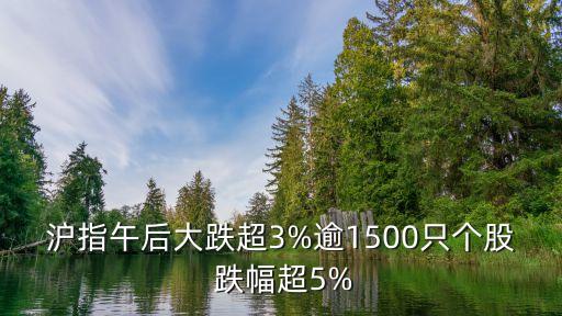 滬指午后大跌超3%逾1500只個(gè)股 跌幅超5%