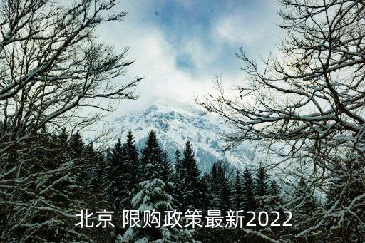  北京 限購政策最新2022