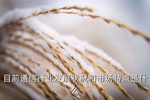 目前通信行業(yè)發(fā)展狀況和市場特點是什么