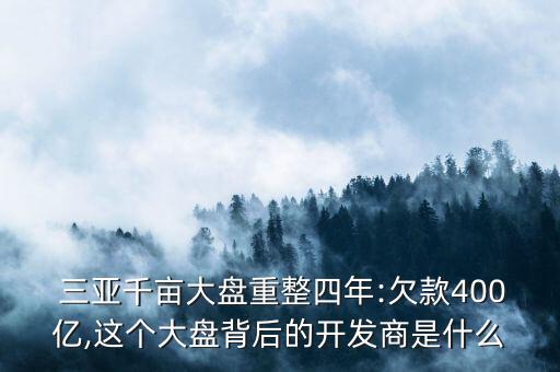  三亞千畝大盤重整四年:欠款400億,這個(gè)大盤背后的開(kāi)發(fā)商是什么