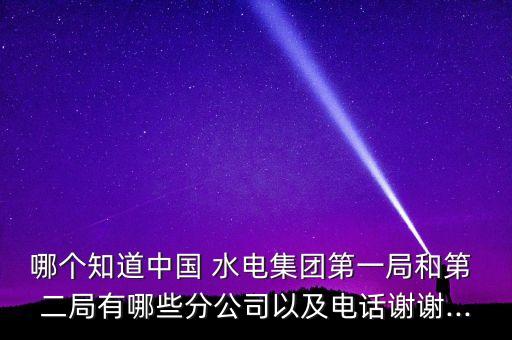 哪個知道中國 水電集團第一局和第 二局有哪些分公司以及電話謝謝...