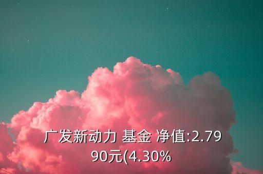  廣發(fā)新動(dòng)力 基金 凈值:2.7990元(4.30%