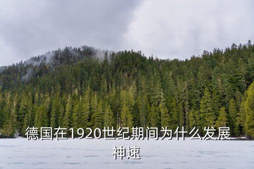  德國在1920世紀(jì)期間為什么發(fā)展神速