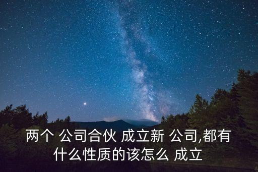 共同出資成立新公司,兩個(gè)公司出資成立一個(gè)新公司算啥