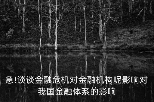 急!談?wù)劷鹑谖C(jī)對(duì)金融機(jī)構(gòu)呢影響對(duì)我國(guó)金融體系的影響