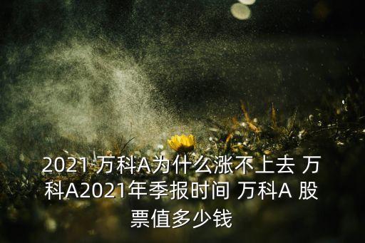 2021 萬科A為什么漲不上去 萬科A2021年季報時間 萬科A 股票值多少錢