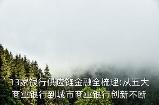 13家銀行供應(yīng)鏈金融全梳理:從五大商業(yè)銀行到城市商業(yè)銀行創(chuàng)新不斷