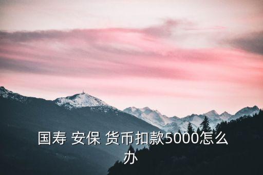  國(guó)壽 安保 貨幣扣款5000怎么辦