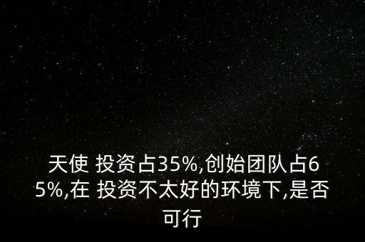  天使 投資占35%,創(chuàng)始團(tuán)隊占65%,在 投資不太好的環(huán)境下,是否可行