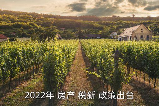 2022年 房產(chǎn) 稅新 政策出臺