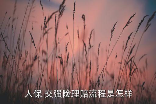  人保 交強(qiáng)險(xiǎn)理賠流程是怎樣