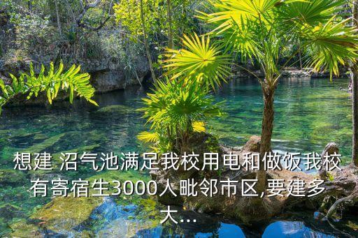 想建 沼氣池滿足我校用電和做飯我校有寄宿生3000人毗鄰市區(qū),要建多大...