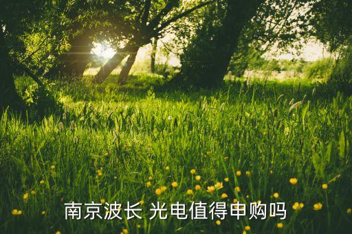 南京波長(zhǎng) 光電值得申購(gòu)嗎