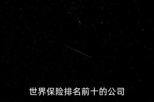 世界保險排名前十的公司