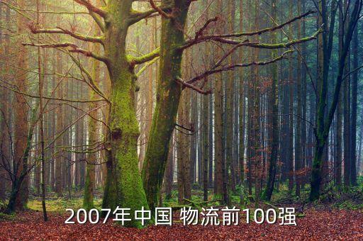 2007年中國 物流前100強(qiáng)