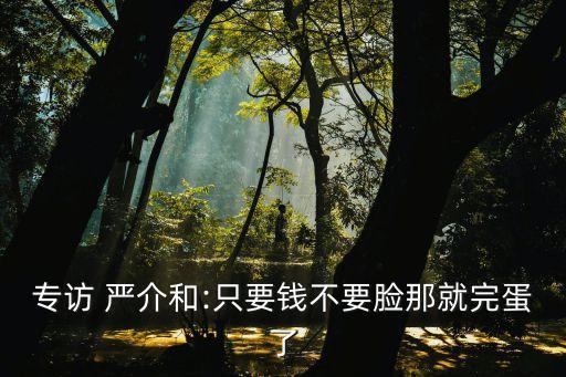 專訪 嚴(yán)介和:只要錢不要臉那就完蛋了