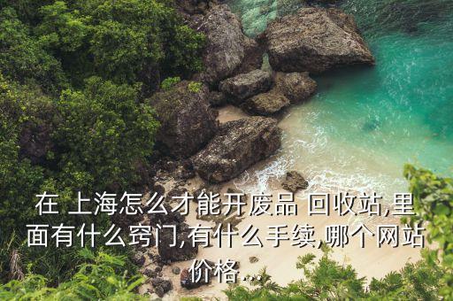 在 上海怎么才能開廢品 回收站,里面有什么竅門,有什么手續(xù),哪個(gè)網(wǎng)站價(jià)格...