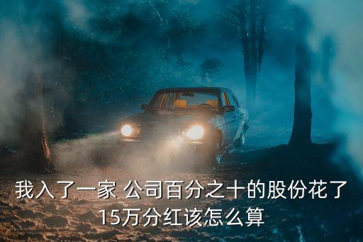 我入了一家 公司百分之十的股份花了15萬(wàn)分紅該怎么算