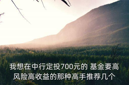 我想在中行定投700元的 基金要高風險高收益的那種高手推薦幾個