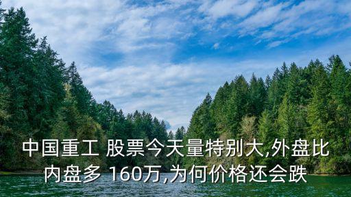 中國(guó)重工 股票今天量特別大,外盤比內(nèi)盤多 160萬(wàn),為何價(jià)格還會(huì)跌