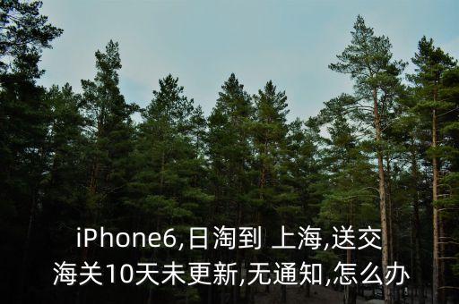 iPhone6,日淘到 上海,送交 海關(guān)10天未更新,無(wú)通知,怎么辦