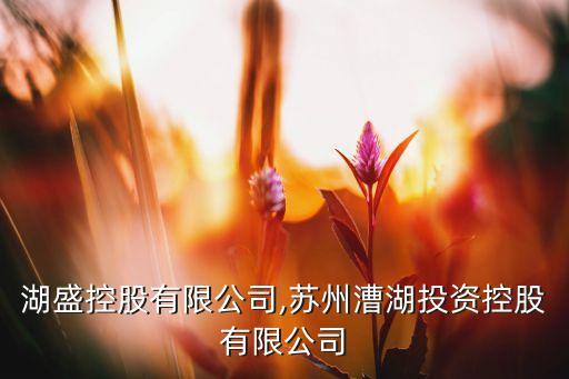 北京湖盛控股有限公司,蘇州漕湖投資控股有限公司