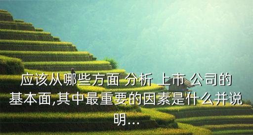 應(yīng)該從哪些方面 分析 上市 公司的基本面,其中最重要的因素是什么并說明...