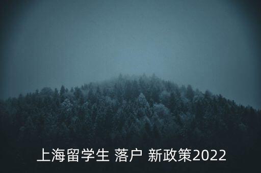  上海留學(xué)生 落戶(hù) 新政策2022