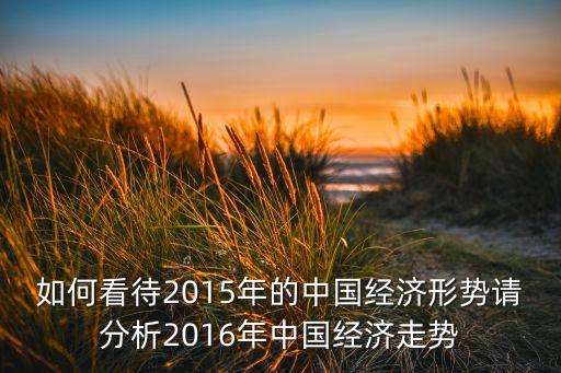 如何看待2015年的中國經(jīng)濟形勢請分析2016年中國經(jīng)濟走勢