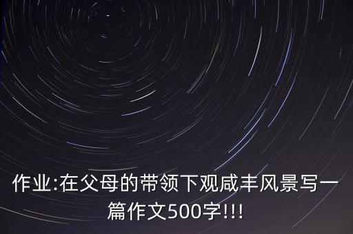 作業(yè):在父母的帶領(lǐng)下觀咸豐風(fēng)景寫一篇作文500字!!!