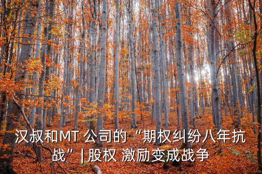 漢叔和MT 公司的“期權(quán)糾紛八年抗戰(zhàn)”| 股權(quán) 激勵變成戰(zhàn)爭