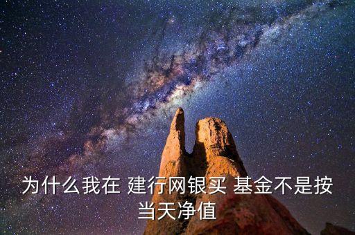 為什么我在 建行網(wǎng)銀買 基金不是按當(dāng)天凈值