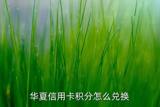 華夏信用卡積分怎么兌換