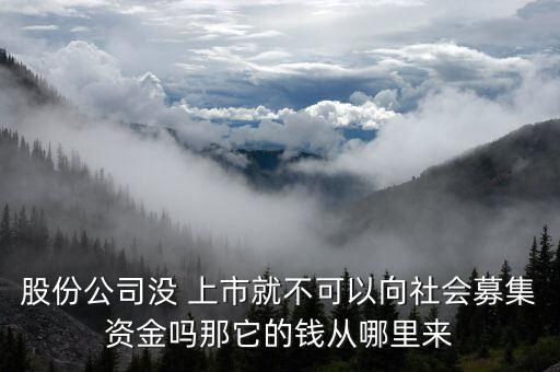 股份公司沒 上市就不可以向社會募集資金嗎那它的錢從哪里來