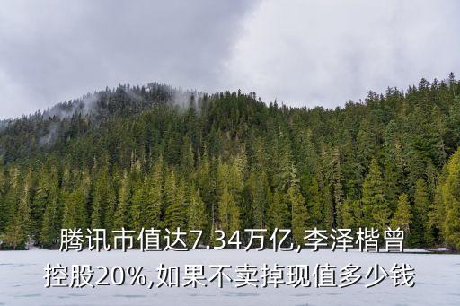  騰訊市值達(dá)7.34萬(wàn)億,李澤楷曾控股20%,如果不賣掉現(xiàn)值多少錢