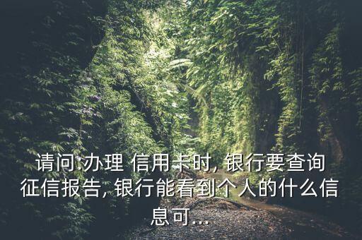 請問:辦理 信用卡時, 銀行要查詢征信報告, 銀行能看到個人的什么信息可...