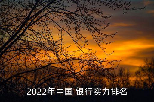 2022年中國 銀行實(shí)力排名