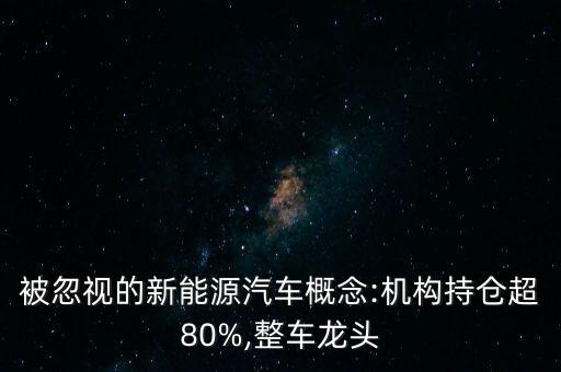 被忽視的新能源汽車概念:機(jī)構(gòu)持倉超80%,整車龍頭