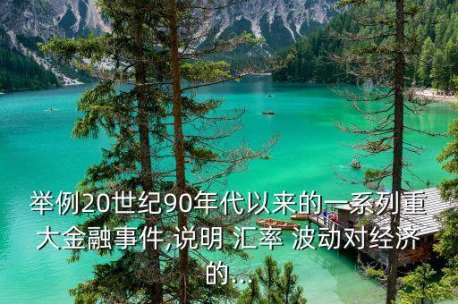 舉例20世紀(jì)90年代以來(lái)的一系列重大金融事件,說(shuō)明 匯率 波動(dòng)對(duì)經(jīng)濟(jì)的...