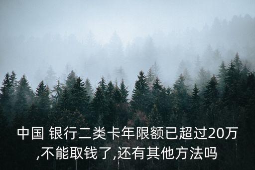 中國(guó) 銀行二類(lèi)卡年限額已超過(guò)20萬(wàn),不能取錢(qián)了,還有其他方法嗎