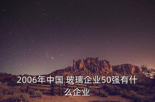 2006年中國(guó) 玻璃企業(yè)50強(qiáng)有什么企業(yè)