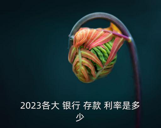 2023各大 銀行 存款 利率是多少