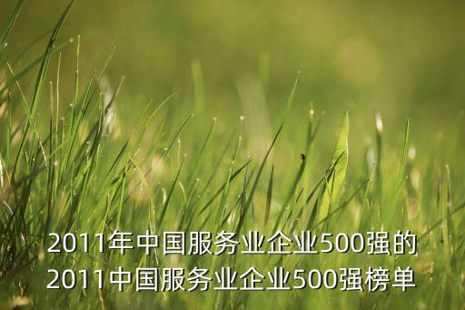 2011年中國服務業(yè)企業(yè)500強的2011中國服務業(yè)企業(yè)500強榜單